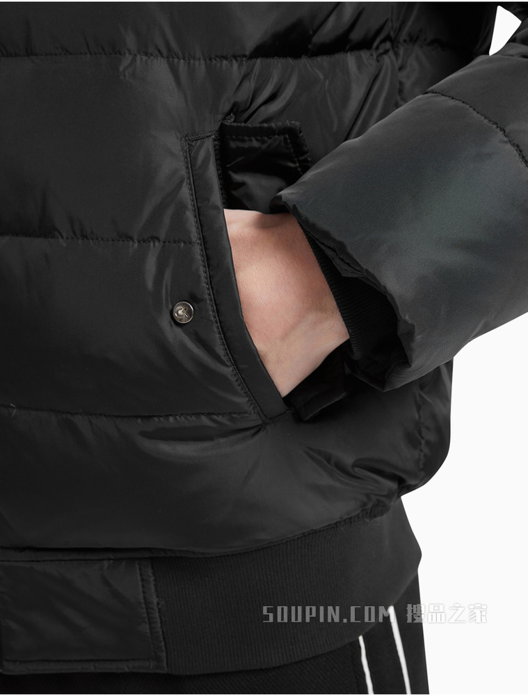 Calvin Klein 男士连帽印花LOGO保暖绗缝羽绒外套4MF1O501