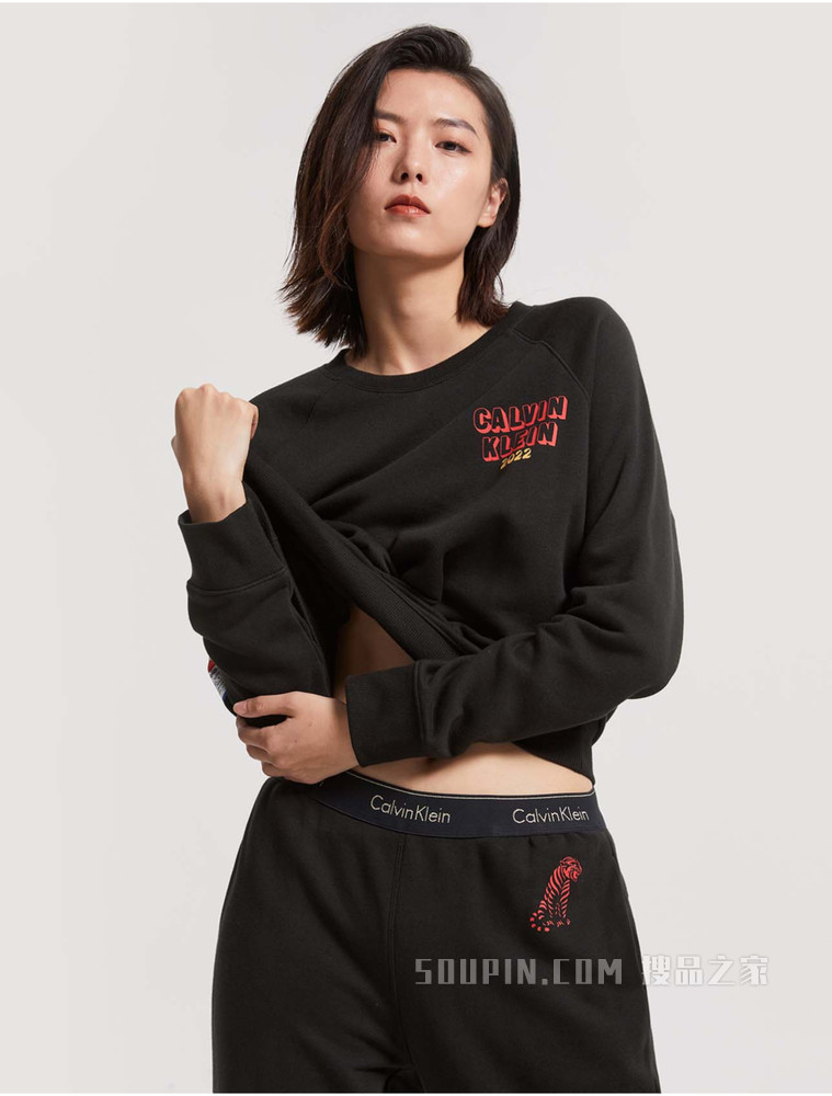 【虎年限定】Calvin Klein 女士新春虎纹卫衣款家居服QS6827AD