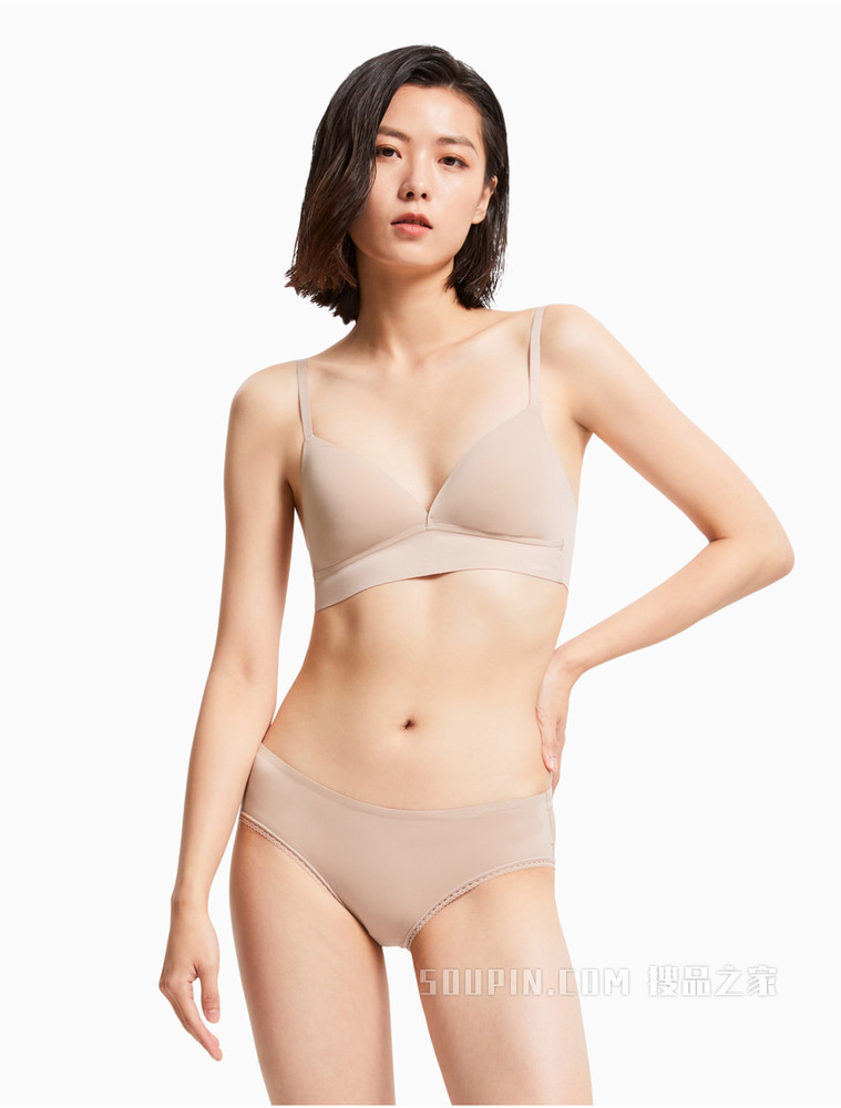 Calvin Klein 女士无钢圈薄衬三角杯无痕光面贴身文胸QF6022AD
