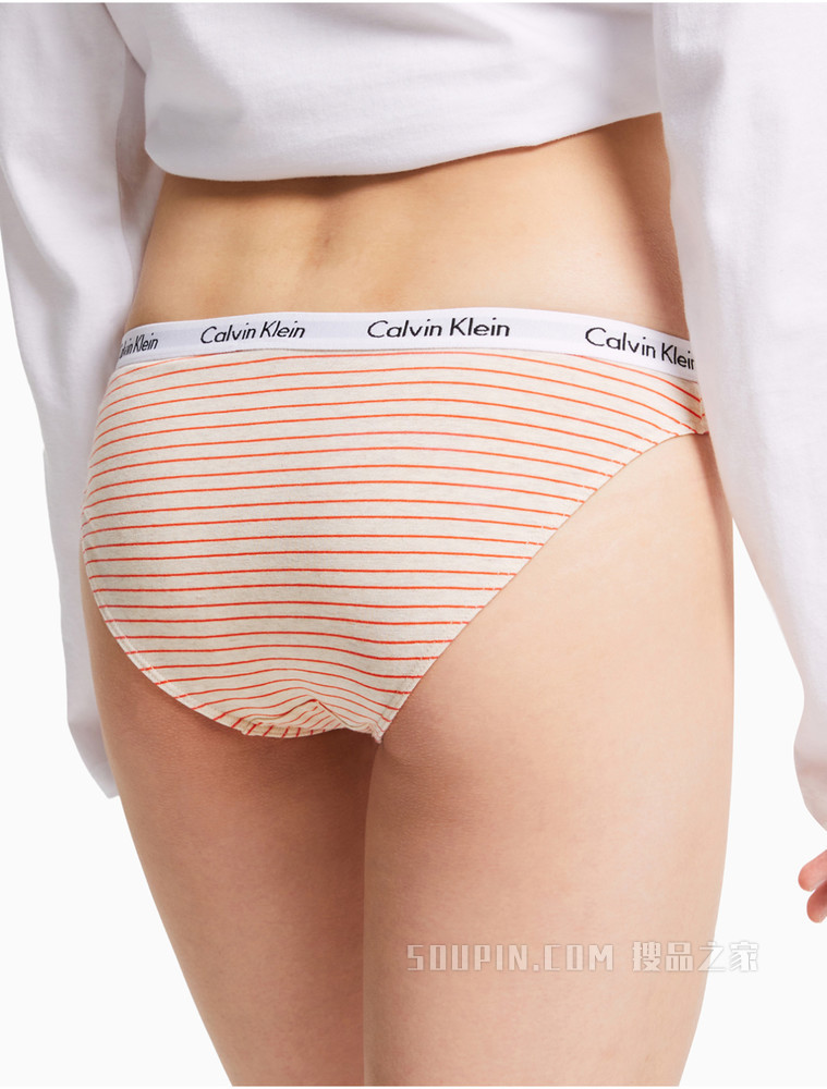 Calvin Klein 女士透气舒适LOGO腰边比基尼三角内裤D1618
