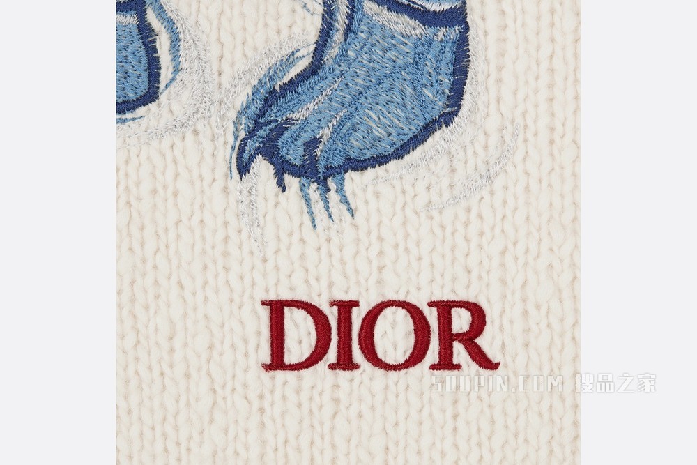 DIOR AND KENNY SCHARF 针织衫 米白色羊毛、棉质和羊驼毛混纺面料