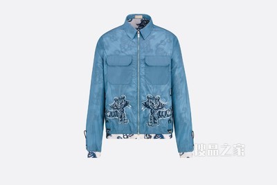 DIOR AND KENNY SCHARF 拉链式短夹克 蓝色科技��料