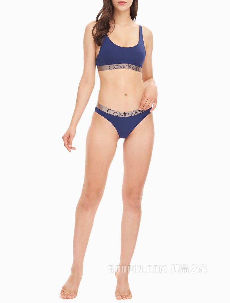 【炫光引力带】Calvin Klein 女士字母肩带U型抹胸式文胸QF6325AD
