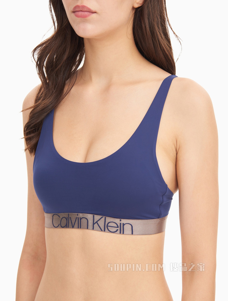 【炫光引力带】Calvin Klein 女士字母肩带U型抹胸式文胸QF6325AD