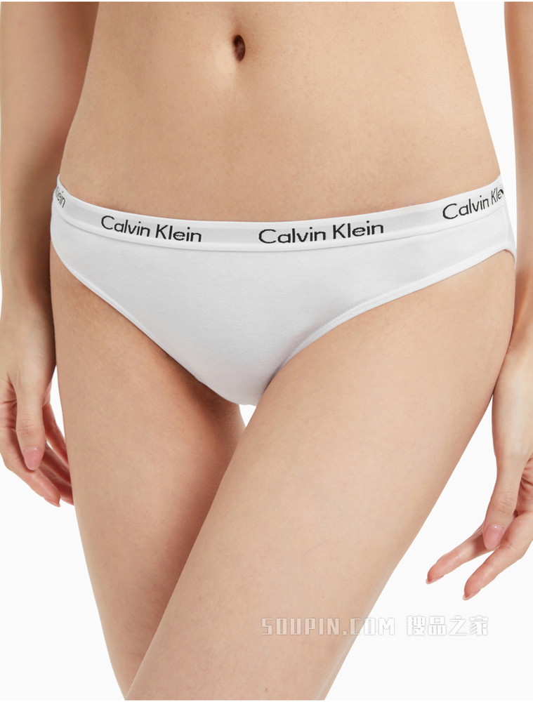 Calvin Klein 女士时尚运动风LOGO腰边舒适低腰三角内裤 D1618D