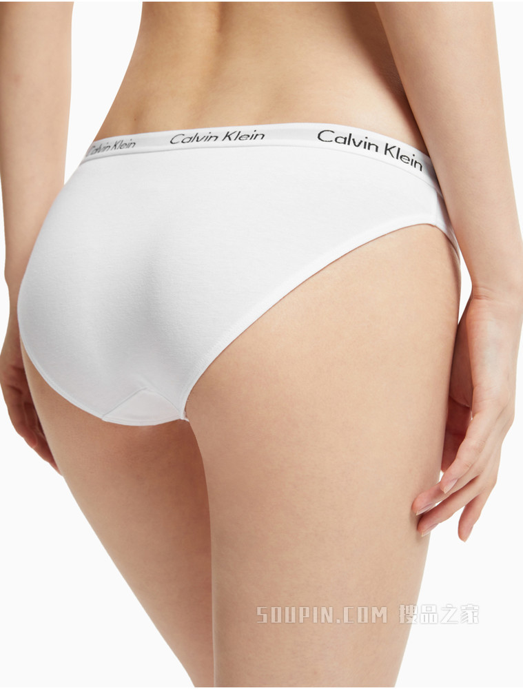 Calvin Klein 女士时尚运动风LOGO腰边舒适低腰三角内裤 D1618D