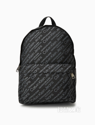 Calvin Klein 男士时尚拉链满印胶质LOGO双肩背包HH3018