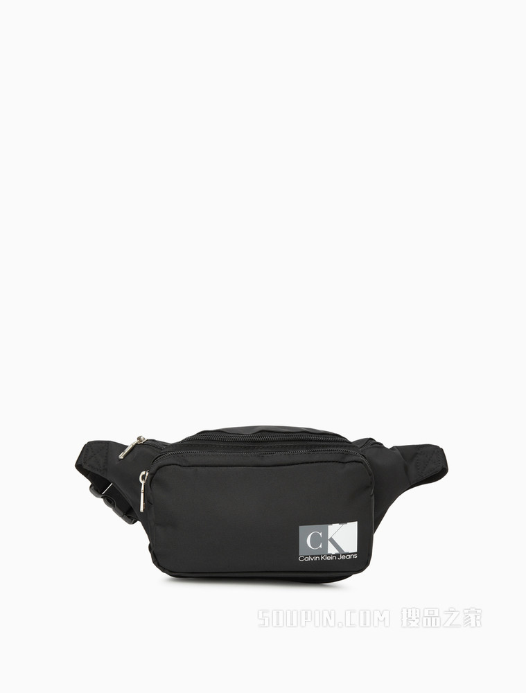 Calvin Klein 男士插扣多拉链立体胶质LOGO腰包HH3033