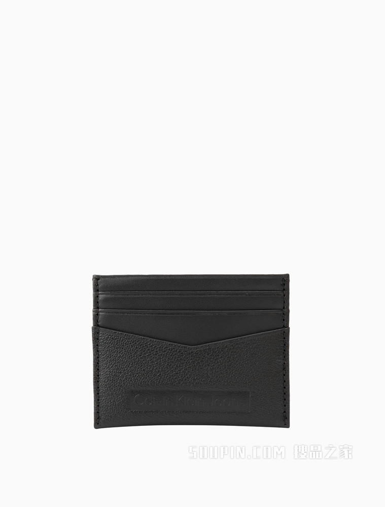 Calvin Klein 男士商务通勤牛皮革压印LOGO卡包HP1707
