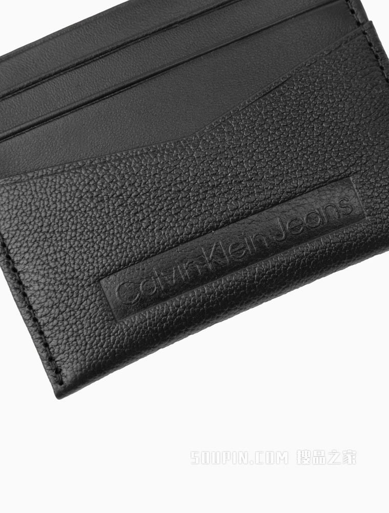 Calvin Klein 男士商务通勤牛皮革压印LOGO卡包HP1707