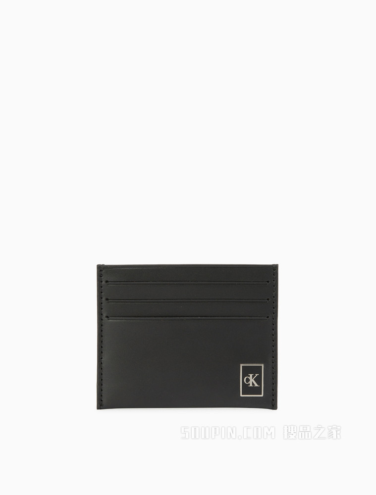 Calvin Klein 男士LOGO印花时尚牛皮卡夹HP1623