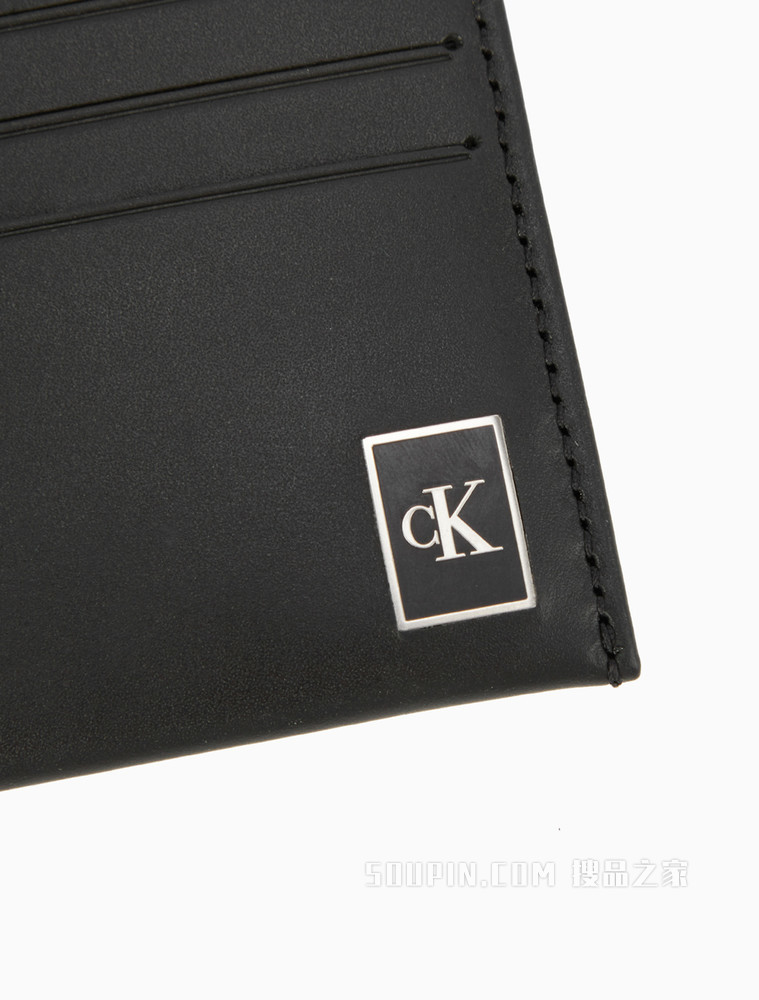 Calvin Klein 男士LOGO印花时尚牛皮卡夹HP1623