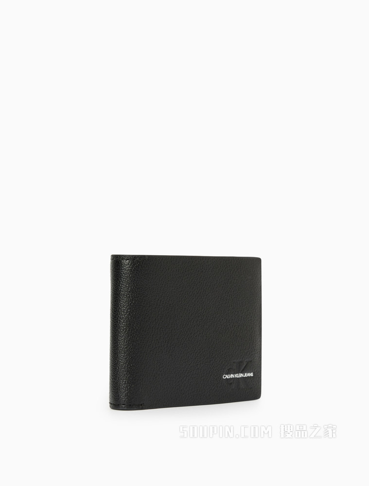 Calvin Klein 男士荔枝纹牛皮多卡位折叠短钱包HP1631