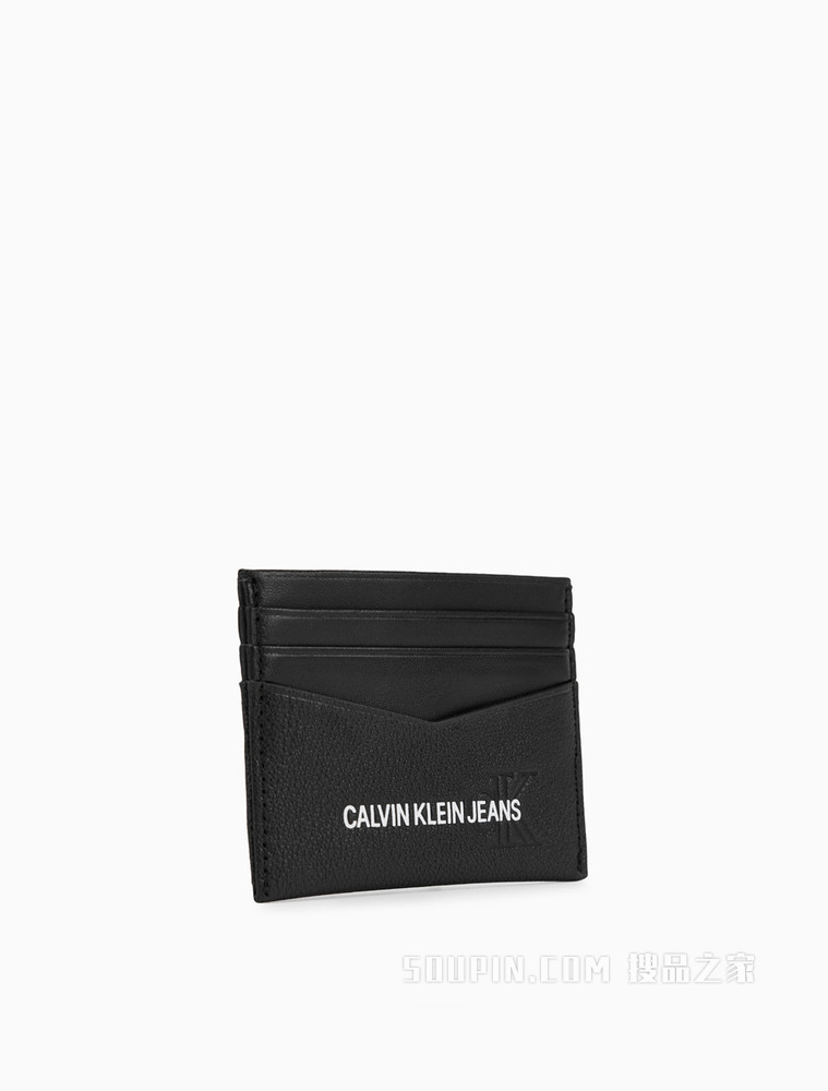 Calvin Klein 男士牛皮印花荔枝压纹多层卡夹HP1618