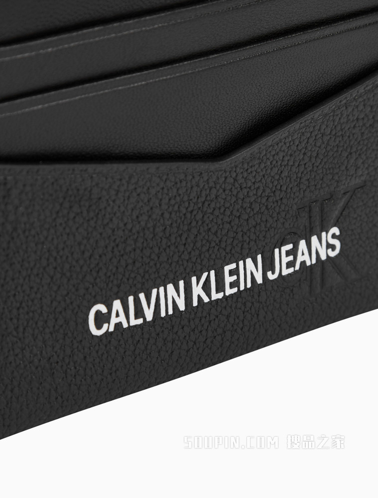 Calvin Klein 男士牛皮印花荔枝压纹多层卡夹HP1618