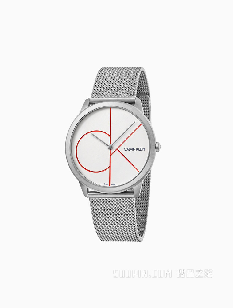 Calvin Klein男装新款Minimal 简约系列石英手表K3M51152