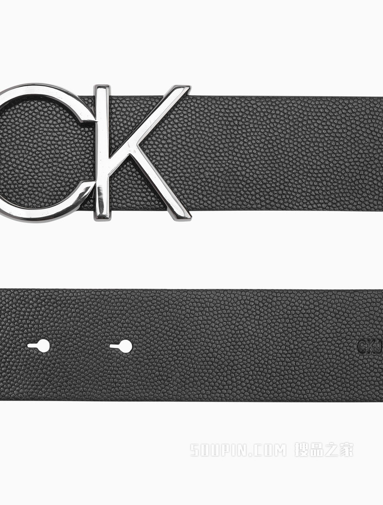 Calvin Klein 男士双面用字母LOGO牛皮腰带 HC0605H4000