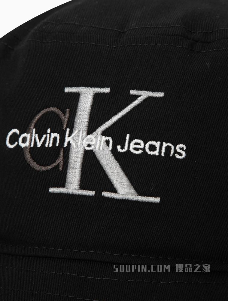 Calvin Klein 男士休闲纯棉刺绣LOGO遮阳渔夫帽K508134