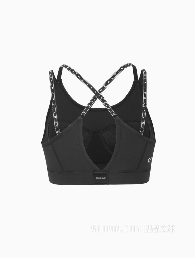 Calvin Klein 女士LOGO印花可调节交叉带运动文胸4WF1K137