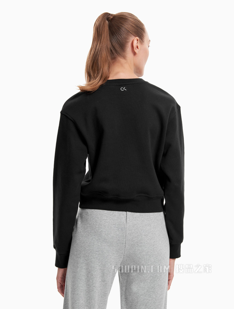 Calvin Klein 女装短款时尚LOGO印花圆领套头卫衣4WF1W312