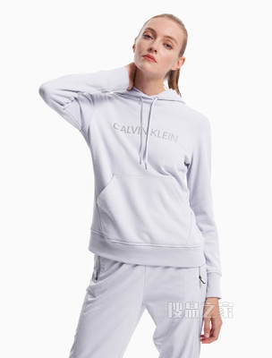 Calvin Klein 女装套头连帽反光LOGO长袖运动卫衣4WF1W311