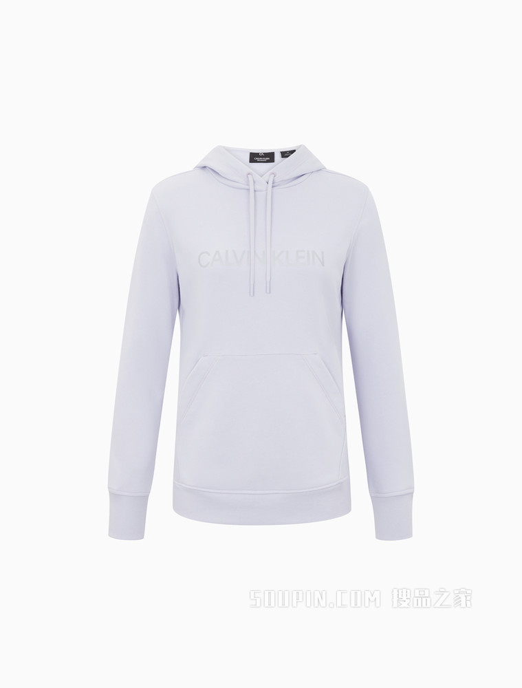 Calvin Klein 女装套头连帽反光LOGO长袖运动卫衣4WF1W311
