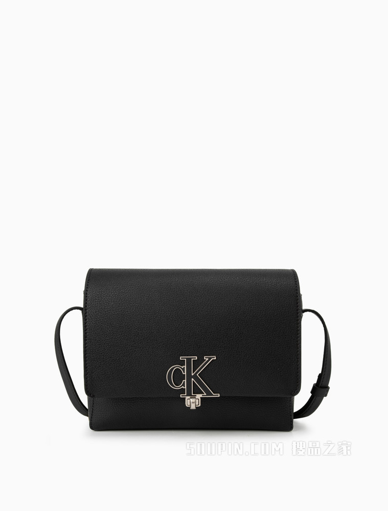 Calvin Klein 女士复古翻盖式立体LOGO斜挎单肩包DH2901