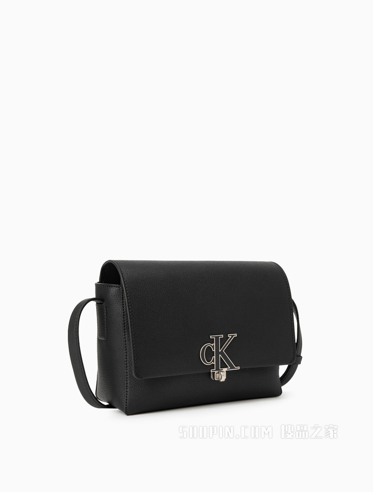Calvin Klein 女士复古翻盖式立体LOGO斜挎单肩包DH2901