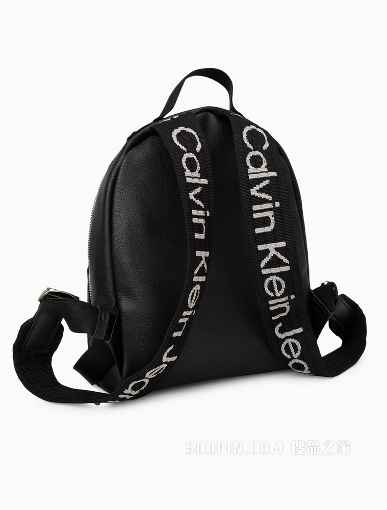 Calvin Klein 女士拉链LOGO提花肩带双肩背提包DH2933