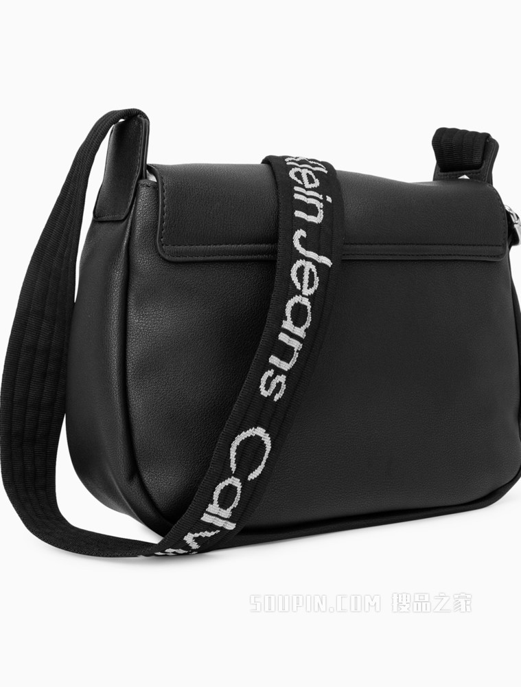 Calvin Klein 女士时尚翻盖式压印LOGO单肩斜挎包DH2936