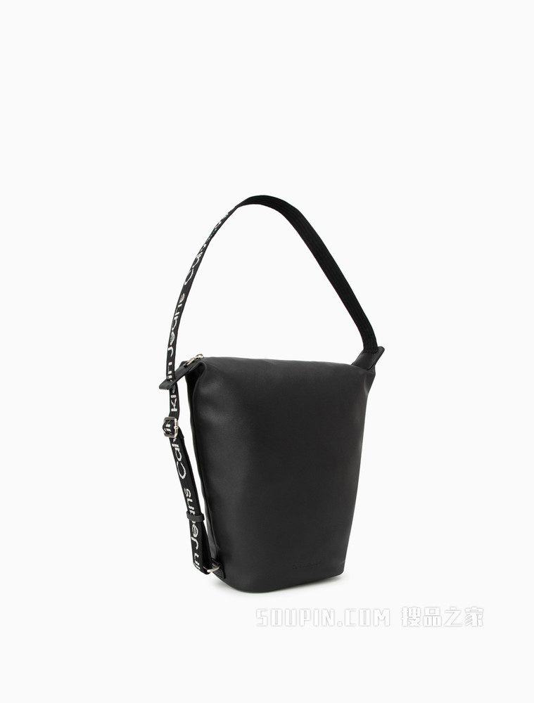 Calvin Klein 女士可调节织带LOGO压印单肩水桶包DH2938