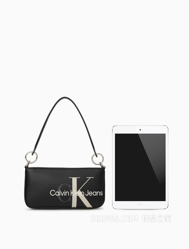 Calvin Klein 女包拉链印花单肩腋下法棍包DH2919