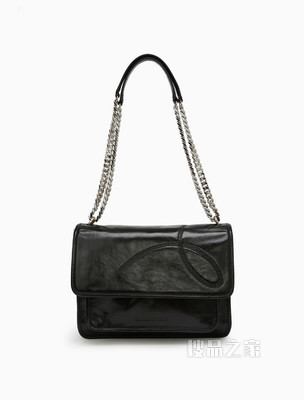 Calvin Klein 时尚翻盖链条亮面压印LOGO斜挎单肩包DH2374T2000