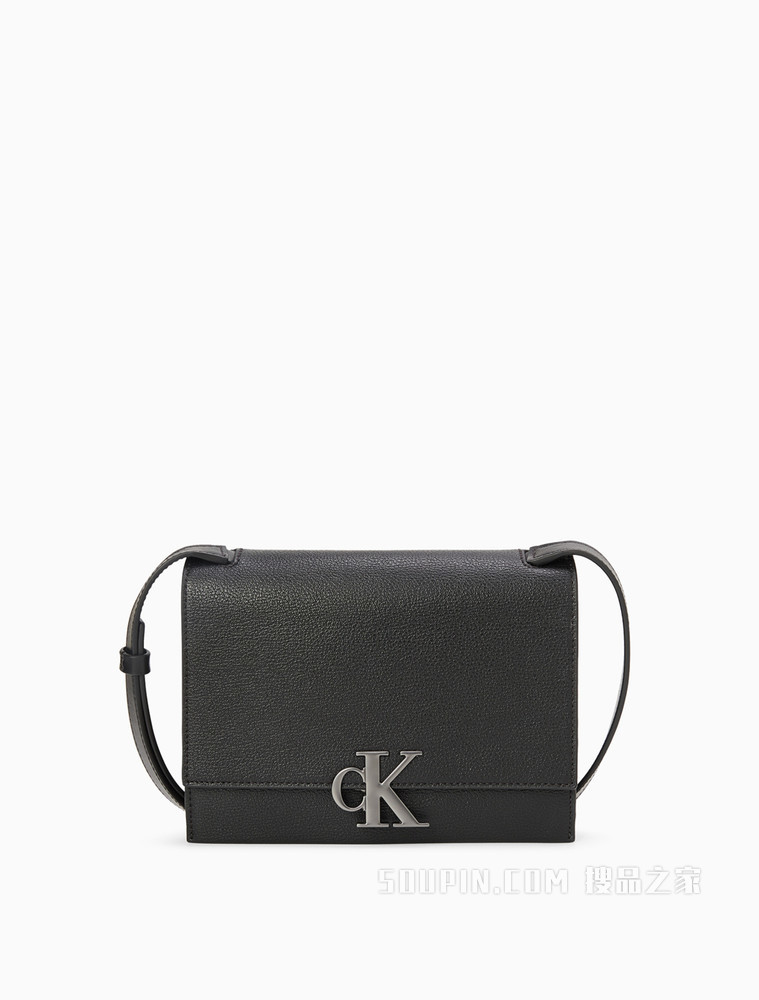 Calvin Klein 女包时髦LOGO金属扣翻盖斜挎单肩包DH2764