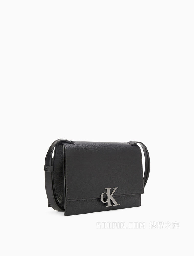 Calvin Klein 女包时髦LOGO金属扣翻盖斜挎单肩包DH2764