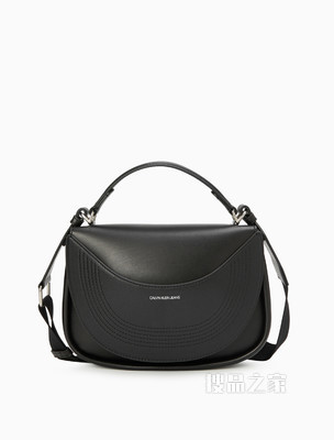 Calvin Klein 女包时尚马蹄形翻盖LOGO压纹背提包DH2770