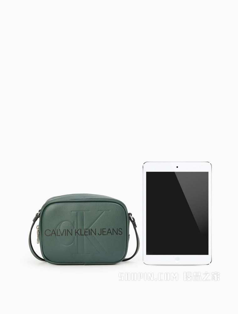 Calvin Klein 女包层叠LOGO印花立体长方形背提包DH2790