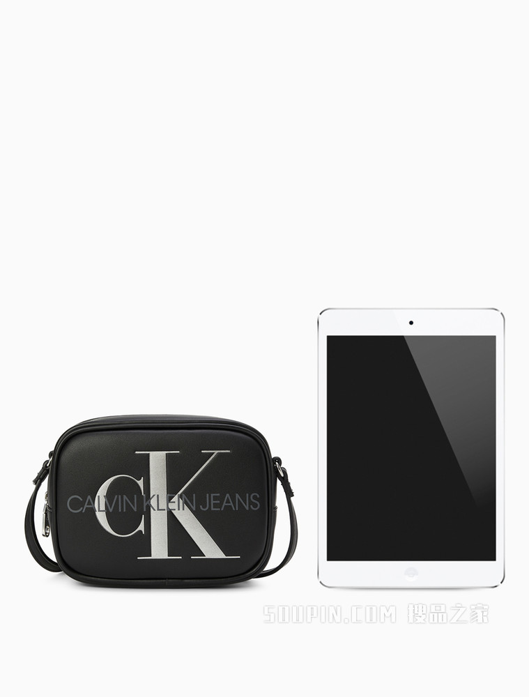 Calvin Klein 女包层叠LOGO印花立体长方形背提包DH2802