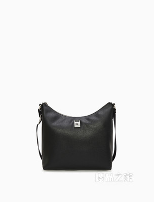 Calvin Klein 女包金属LOGO扣纹理革面斜挎背提包DH2766