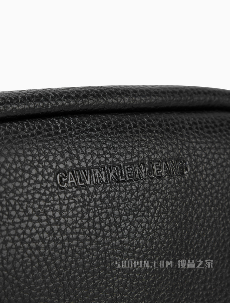 Calvin Klein 女包时尚荔枝纹LOGO压纹织带单肩包DH3033