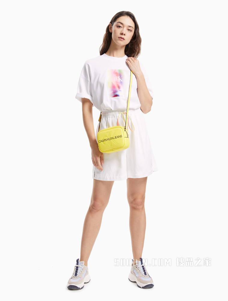 Calvin Klein 女包时尚层叠印花单肩包相机包DH2542