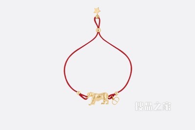 Diorelita 手链 金色饰面金属和红色蜡棉线
