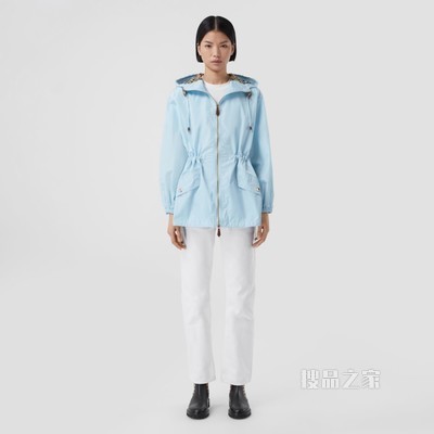 轻便连帽 ECONYL® 外套 (浅蓝色) - 女士
