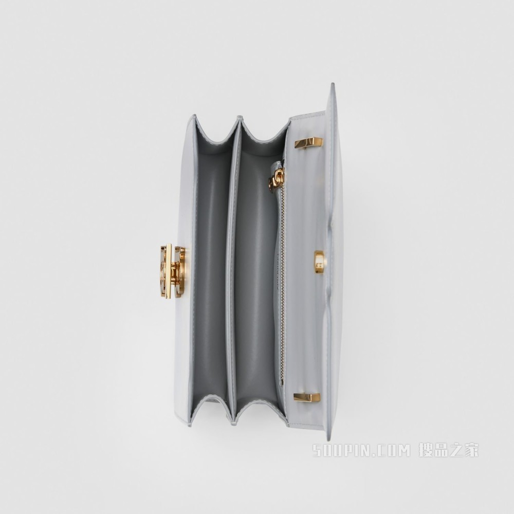 TB 小号专属标识皮革锁扣包 (灰石南花色) - 女士