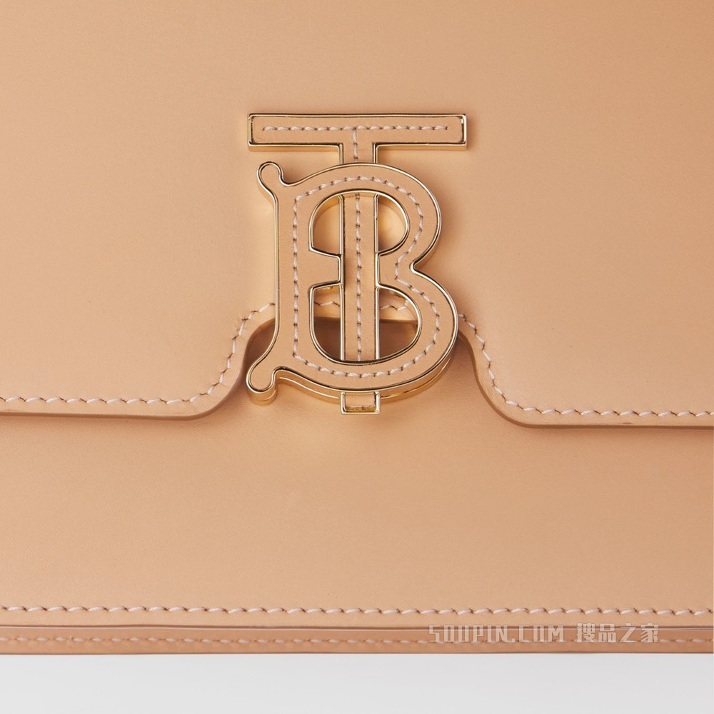 TB 小号专属标识皮革锁扣包 (暖沙色) - 女士
