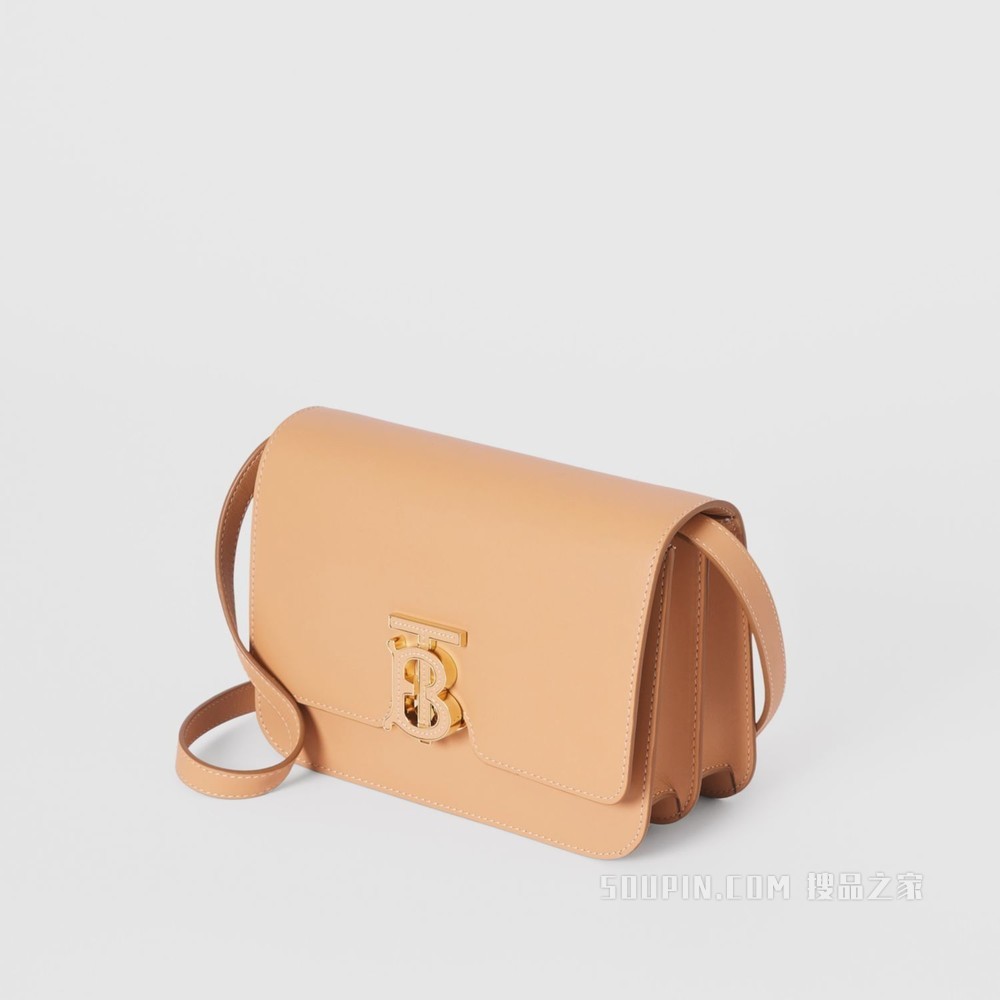 TB 小号专属标识皮革锁扣包 (暖沙色) - 女士