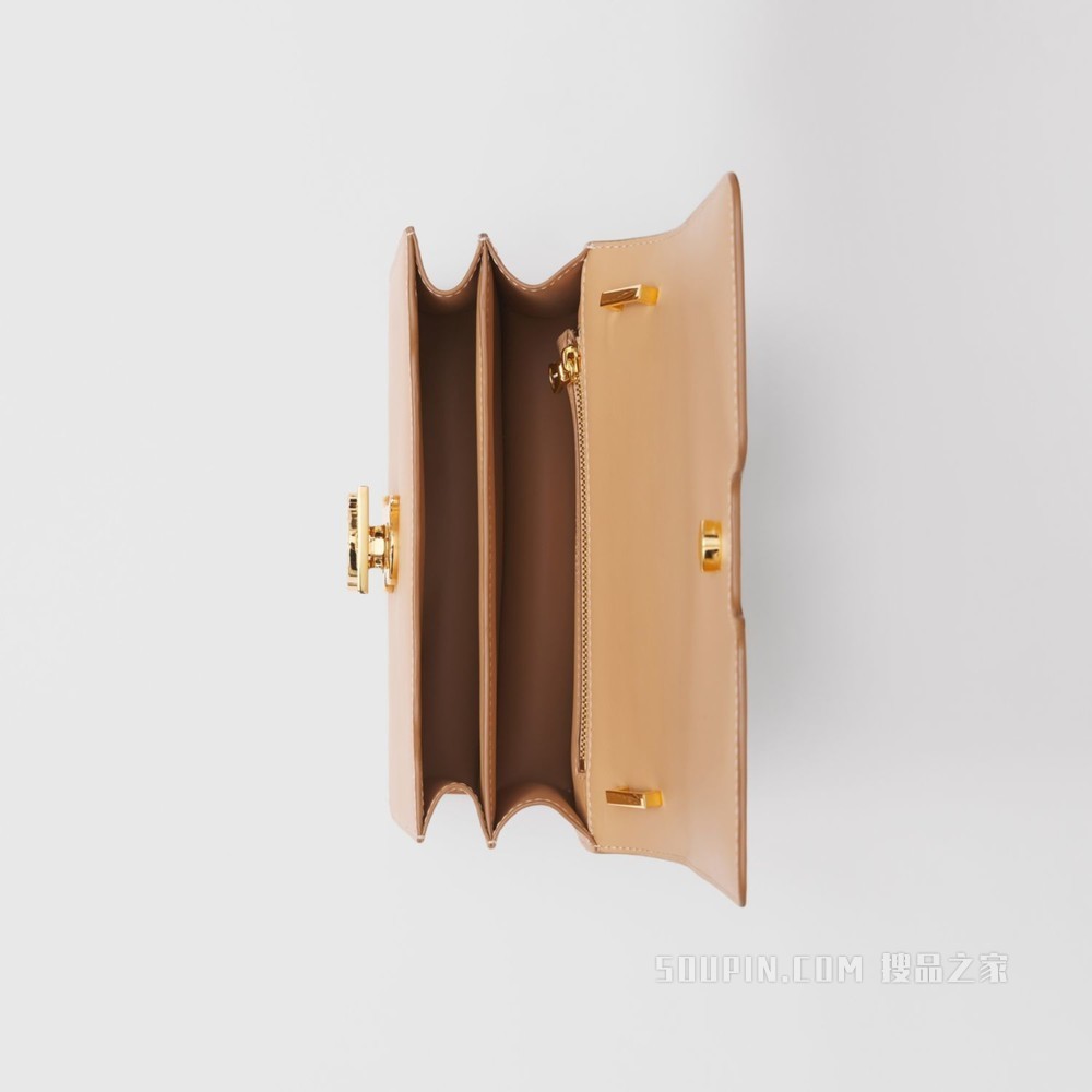 TB 小号专属标识皮革锁扣包 (暖沙色) - 女士