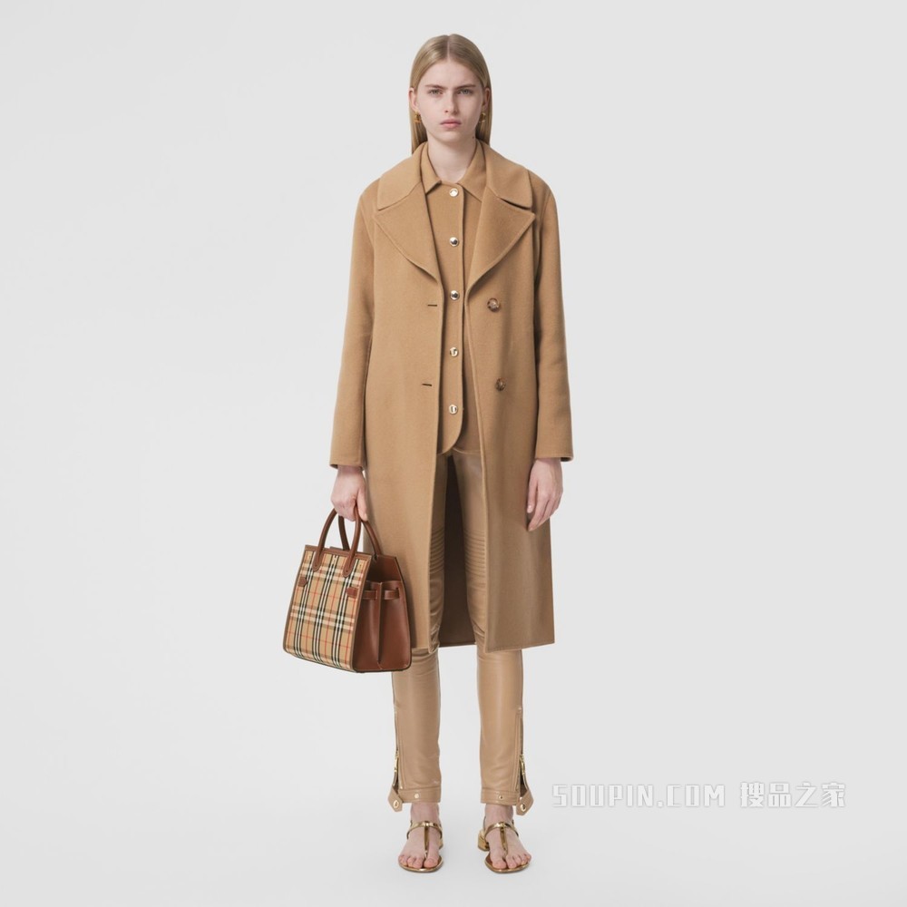 Title - 小号 Vintage 格纹双提柄泰尔勒手袋 (典藏米色) - 女士