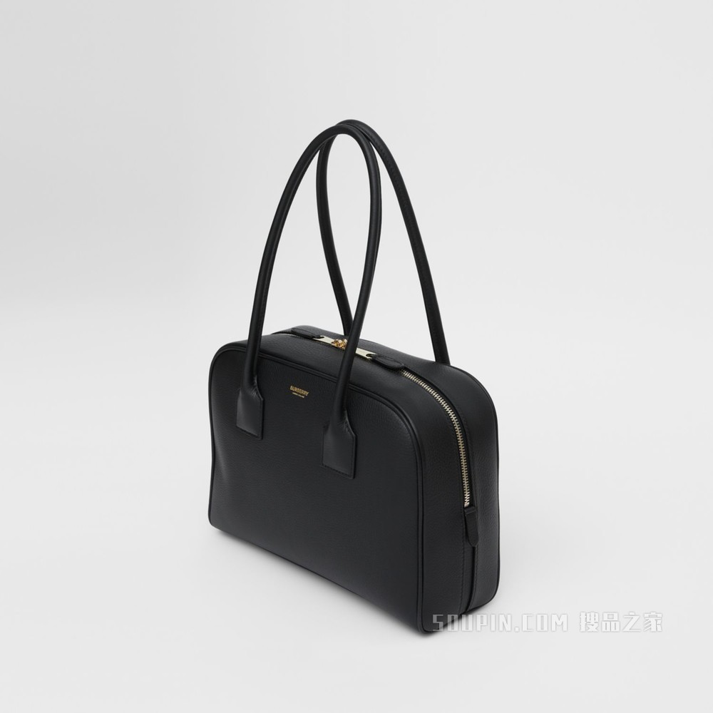 Cube – 中号皮革半立方包 (黑色) - 女士