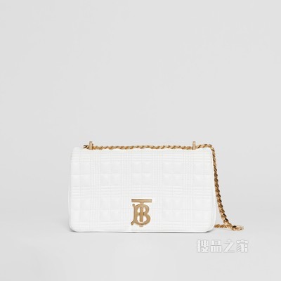 Lola - 小号绗缝羔羊皮萝纳包 (白色)